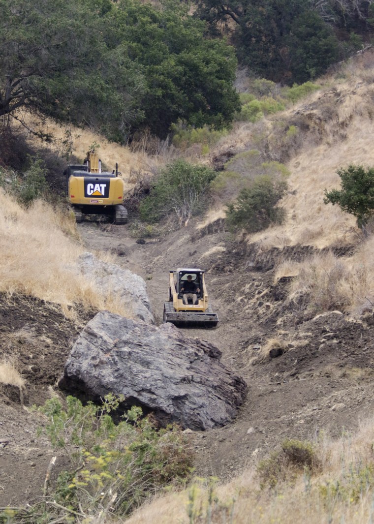 The FBI and San Luis Obispo County Sheriff's Department continue their dig and investigation on the hillside above Cal Poly in connection to the disappearance of student Kristin Smart two decades ago, Sept. 8, in San Luis Obispo, California.