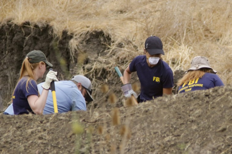 The FBI and San Luis Obispo County Sheriff's Department continue their dig and investigation on the hillside above Cal Poly related to the disappearance of student Kristin Smart two decades ago, Thursday, Sept. 8, 2016 in San Luis Obispo, Calif.