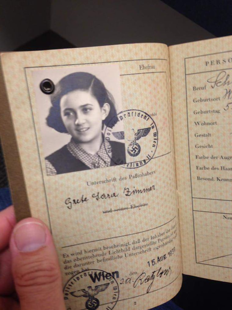 Greta Zimmer Friedman, seen in a 1939 passport photo.