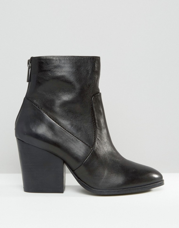 ASOS RAYA Leather Heeled Sock Boots