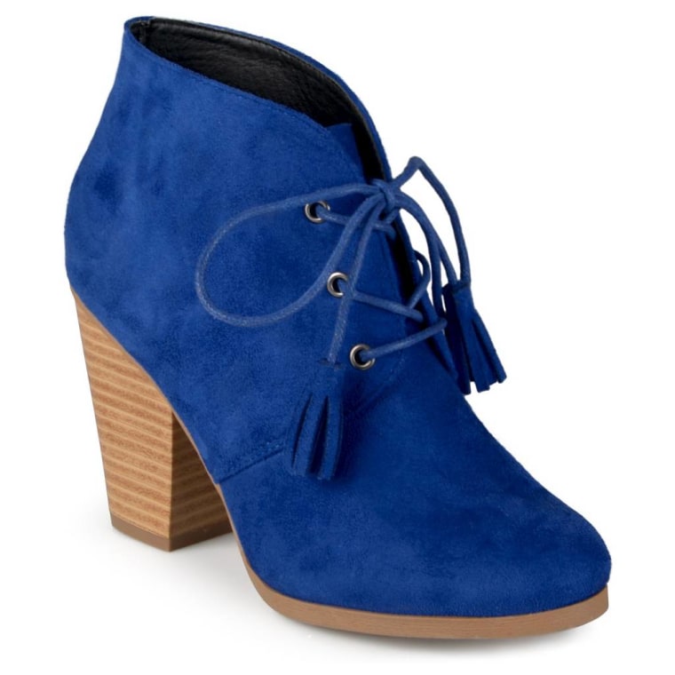 Journee Collection faux suede lace-up ankle boots