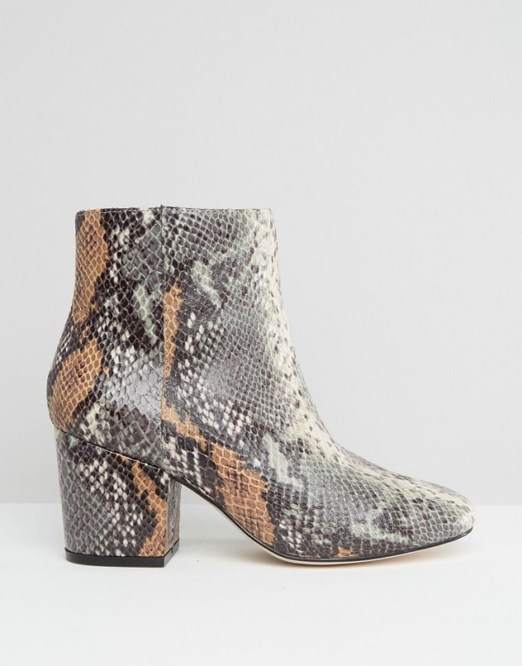 ASOS snake print ankle boots