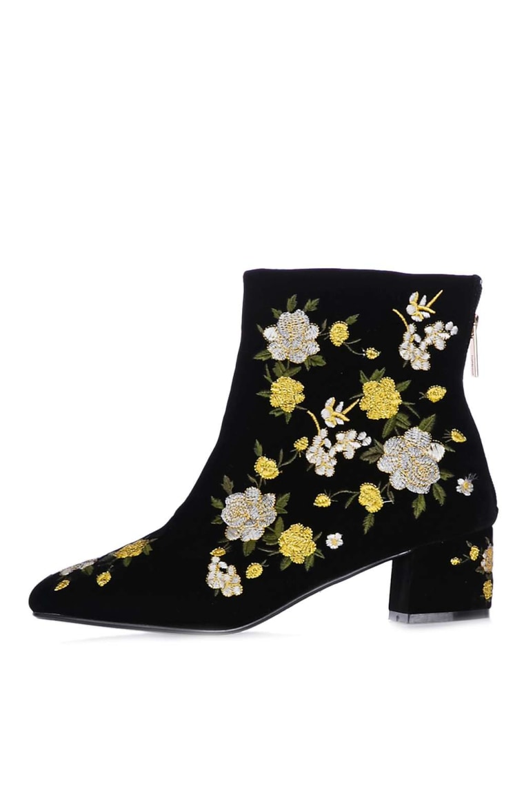 Topshop embroidered ankle boots