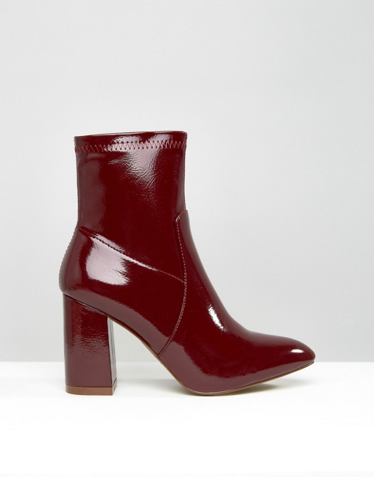 Public Desire patent leather block heel ankleboots