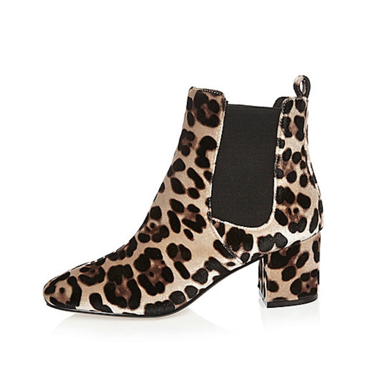 River Island leopard print velvet ankle boots