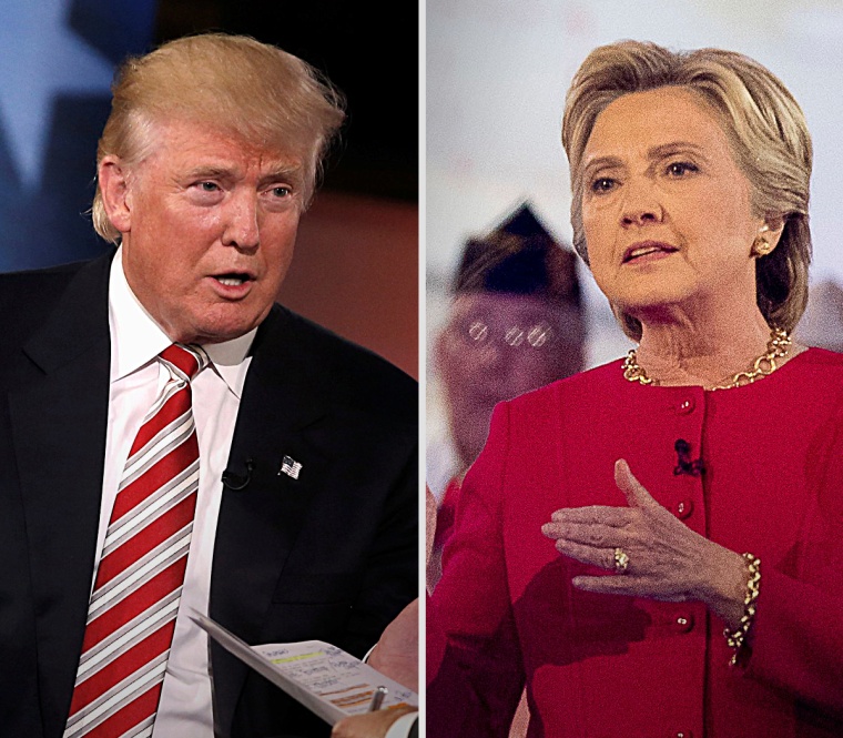 Presidential candidates Donald Trump and Hillary Clinton speak at the Commander-in-Chief Forum.