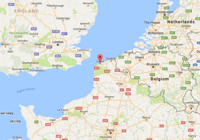 Image: Map showing Calais, France