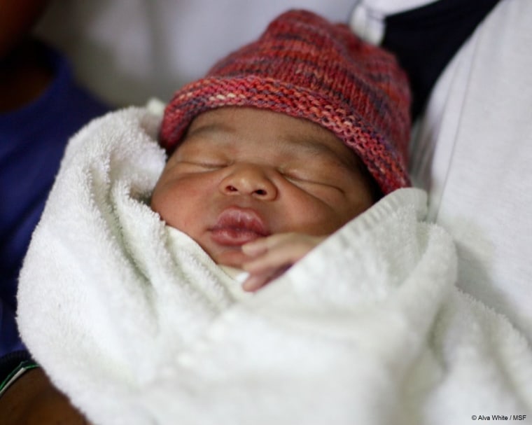 Image: A baby boy born in the Mediterranean