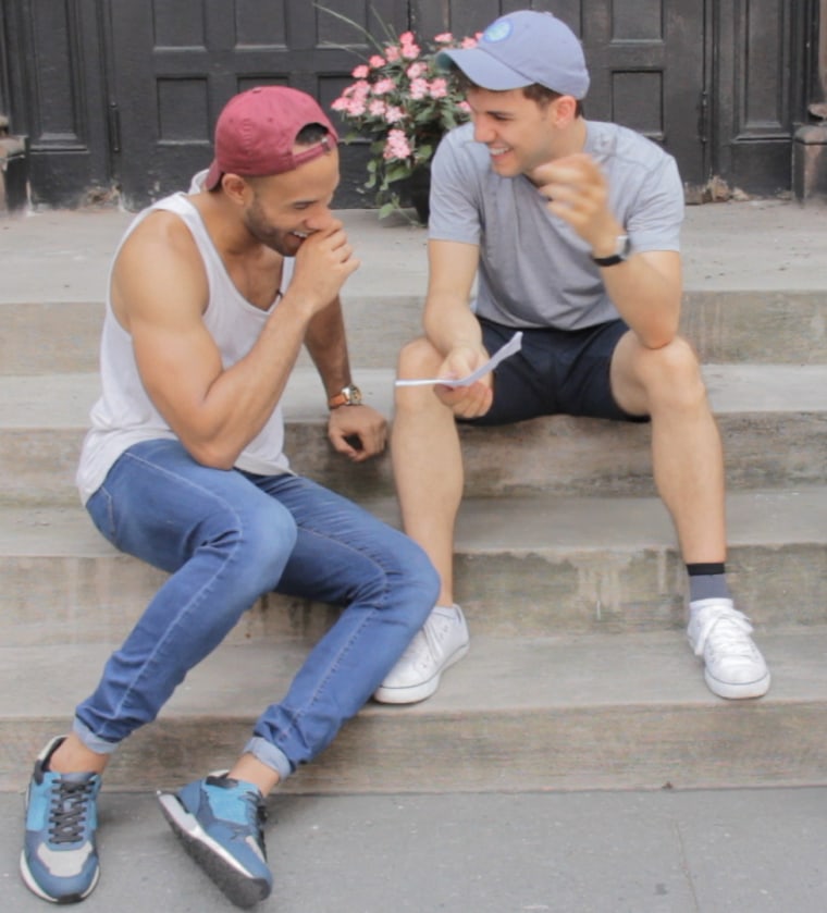 Lead Actors Michael Gregory and David Spadora on set of "My Harlem."