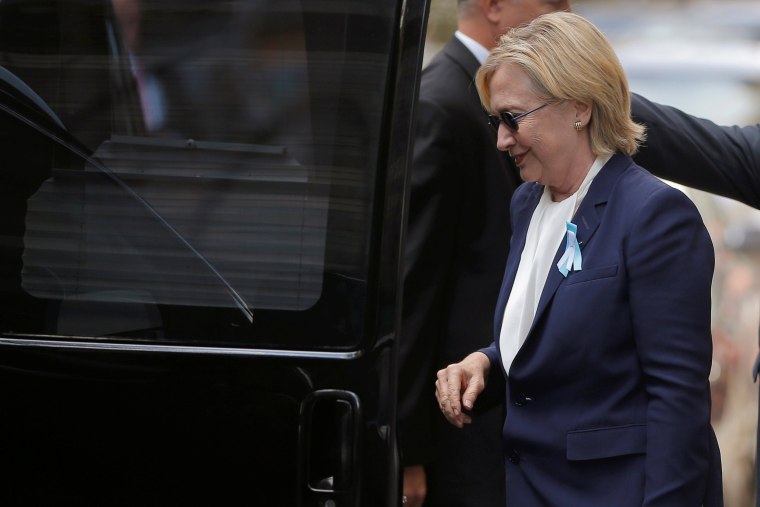 Image: U.S. Democratic presidential candidate Hillary Clinton climbs into her van outside her daughter Chelsea's home in New York