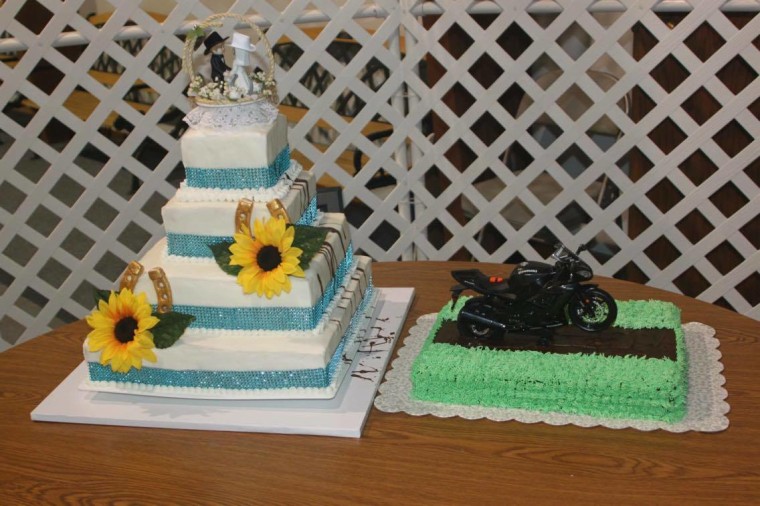 Two of Lori’s specially-decorated cakes -- including her youngest daughter's wedding cake.