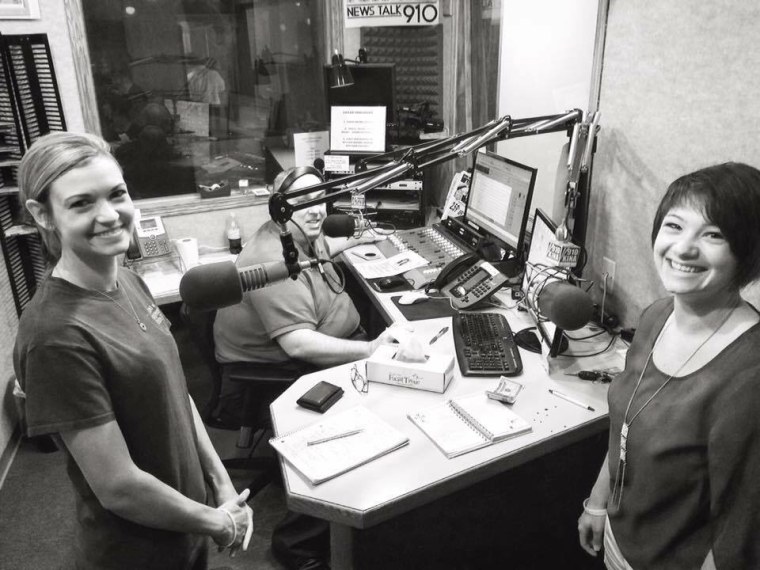 Lori’s daughters Genell and Joni visiting a local radio station to discuss their mom’s case.