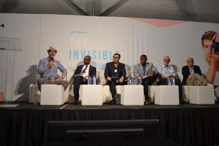Left to right: Ted Henken, Professor at Baruch College; Nnake Nweke with the Office of Internet Freedom, BBG; Taylor Torres, a Digital Researcher; Norges Rodriguez, a Telecommunications and Electronics Engineer; Alan Gross, an International Development Sp