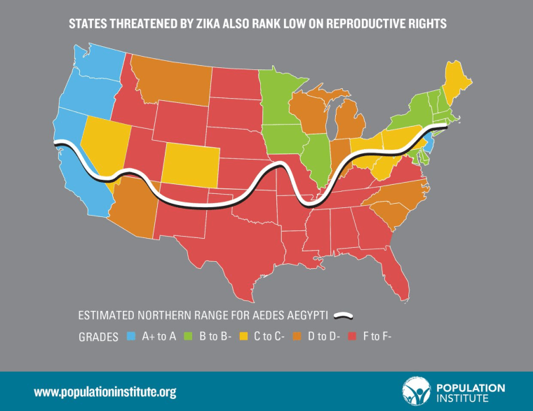 A new report from the Population Institute looks at how states potentially affected by Zika rank on reproductive health and rights