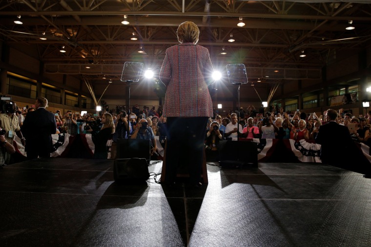 Image: U.S. Democratic presidential candidate Hillary Clinton speaks at a campaign rally in Greensboro