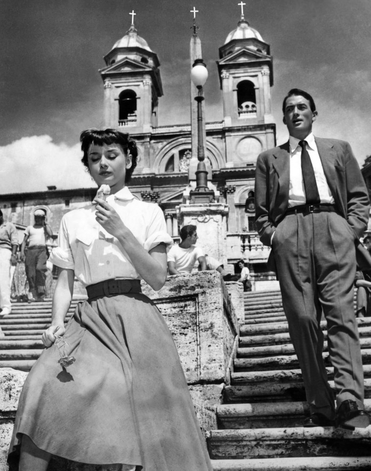 Image: Audrey Hepburn and Gregory Peck in 1953 film "Roman Holiday"