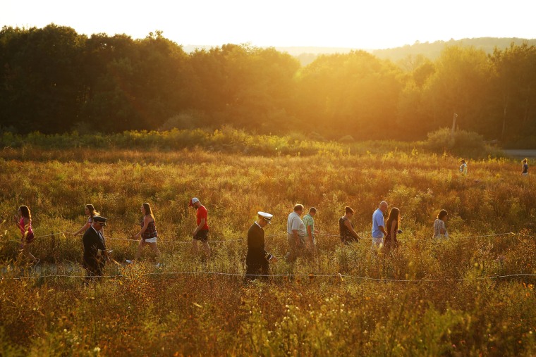 Image: Visitors make their way through the Flight 93 National Memorial