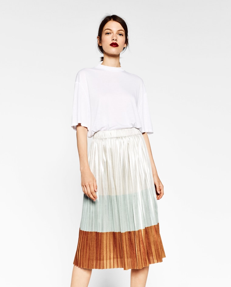 Zara metallic pleated skirt