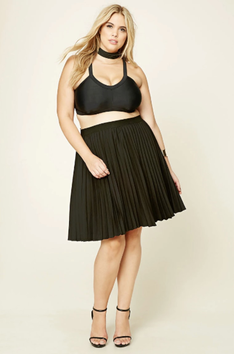 Forever 21 plus size pleated mini skirt