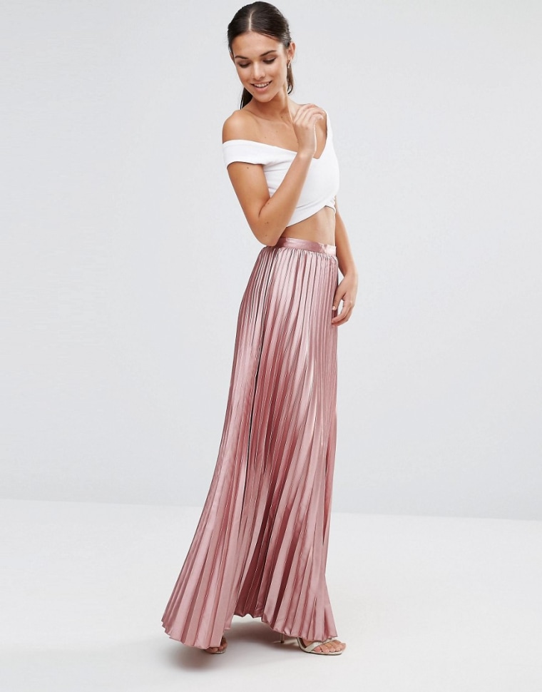 TNFC foiled pleated skirt