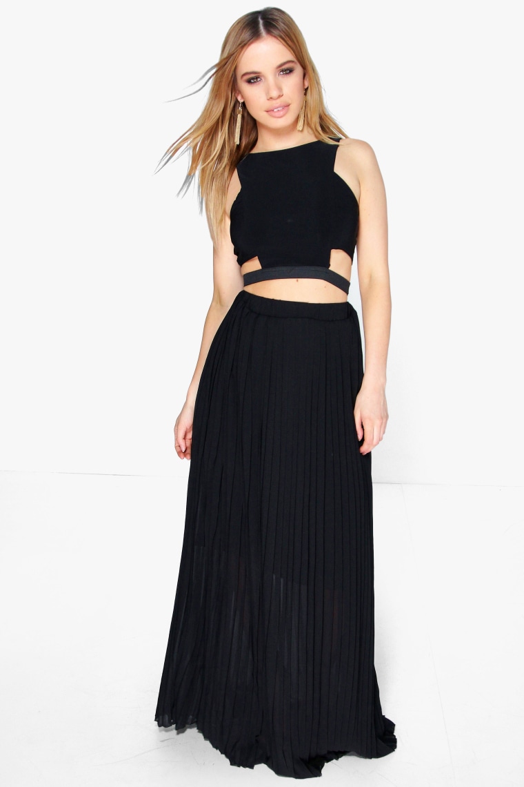 Boohoo pleated maxi skirt