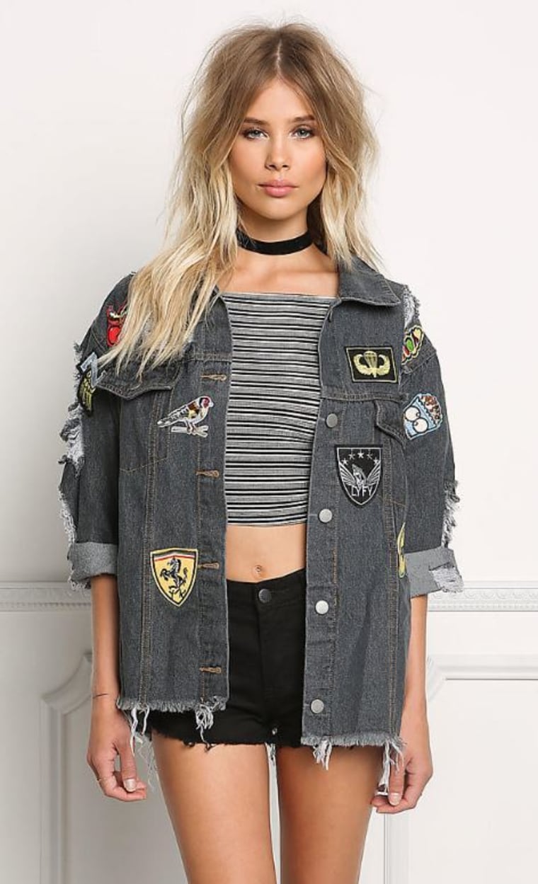 Love Culture denim jacket with patches