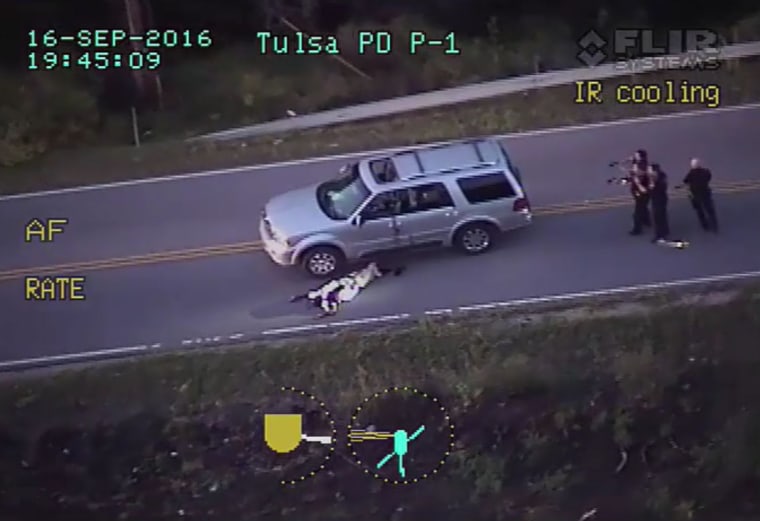 Helicopter view of the officer involved shooting of Terence Crutcher.