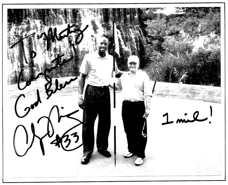 Martin Greenberg and Alonzo Mourning at Trump National Golf Course in Florida, August, 2010.
