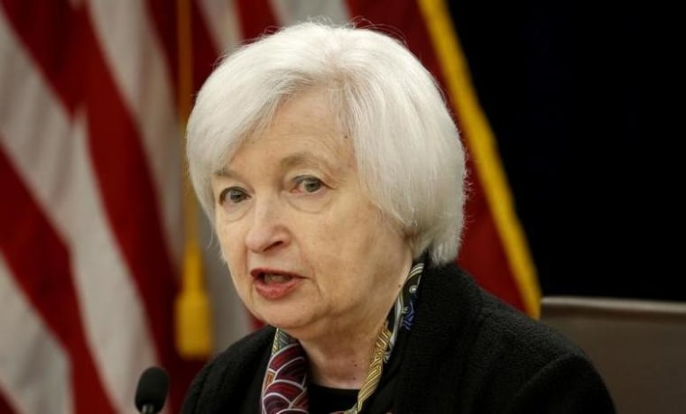 Federal Reserve Chair Janet Yellen holds a news conference in Washington