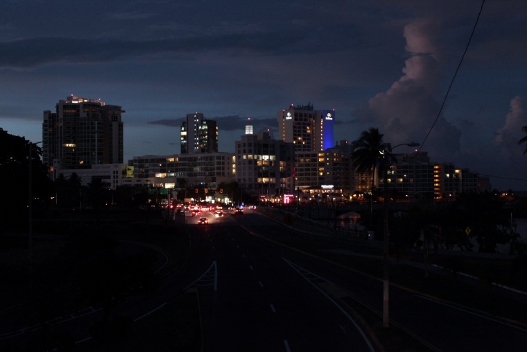 Image: A general view of a blackout during a power outage across several areas in the country, in San Juan, Puerto Rico