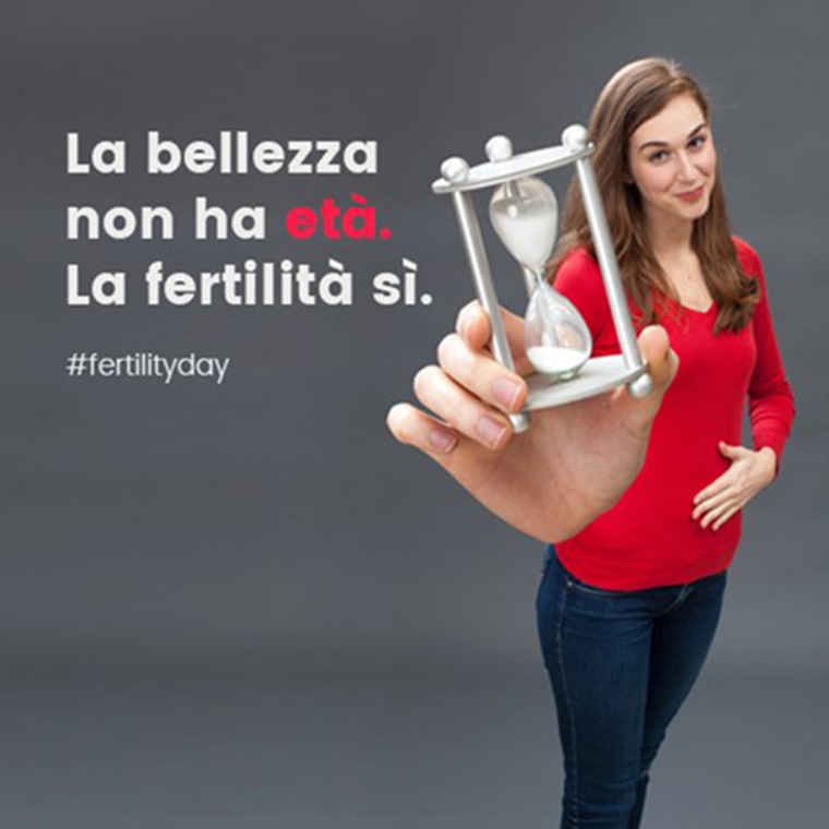Image: Ad put out by Italy's Health Ministry promoting Fertility Day