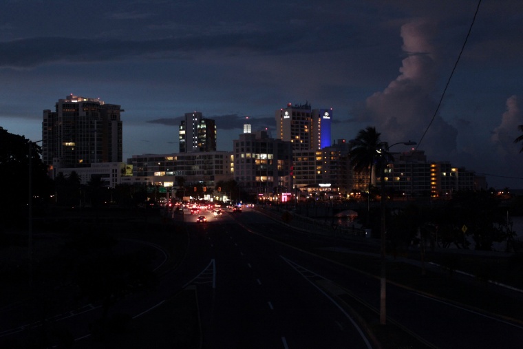 Image: A general view of a blackout during a power outage across several areas in the country, in San Juan, Puerto Rico