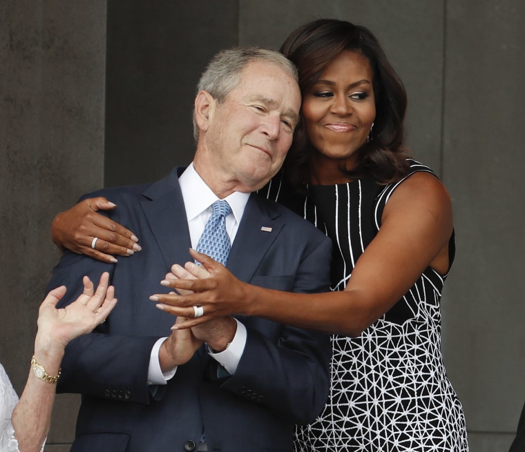 Image: Michelle Obama, George W. Bush