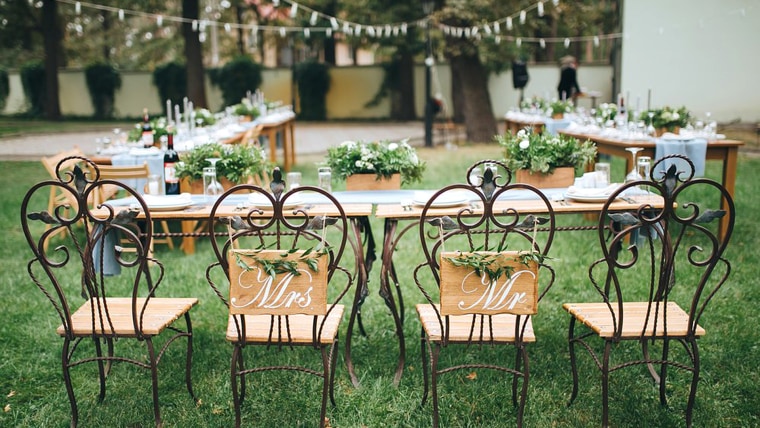 outdoor wedding setting