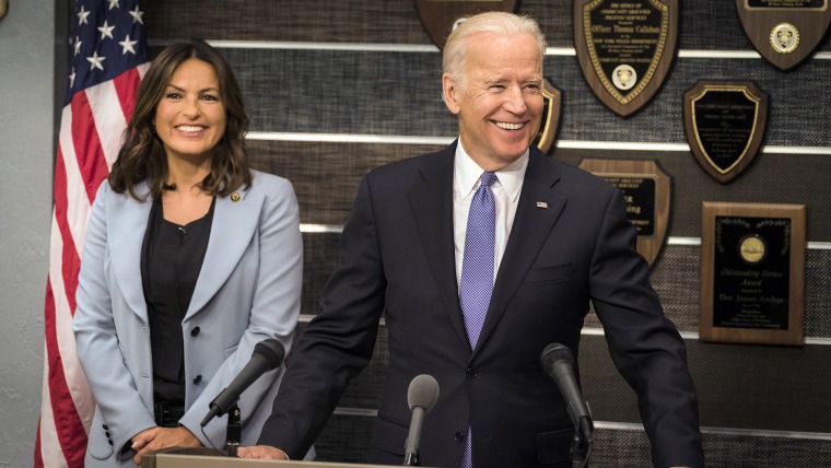 Mariska Hargitay as Lieutenant Olivia Benson, Vice President Joe Biden.