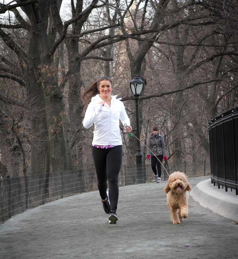 Rebecca Alexander Running in the park with Monkey