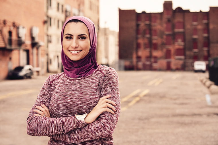 A picture of Rahaf Khatib, founder of Run Like a Hijabi from the October 2016 issue of Women's Running Magazine.