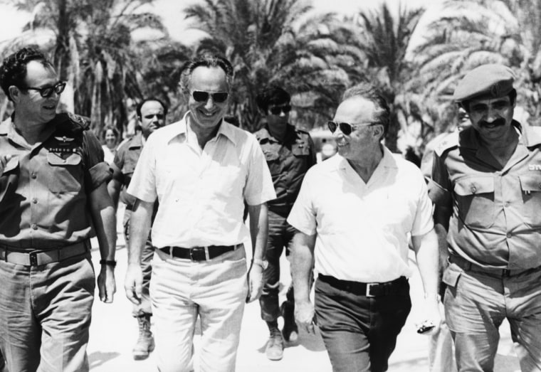 Image: Yitzhak Rabin, Shimon Peres, Mordechai Gur And Yekutiel Adam