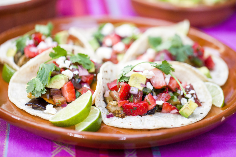 Image: Siri Daly's recipe for roasted veggie tacos and strawberry salsa