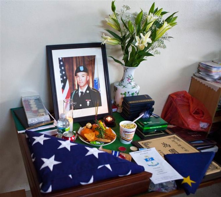 A shrine to Danny Chen in his family's home in 2012.