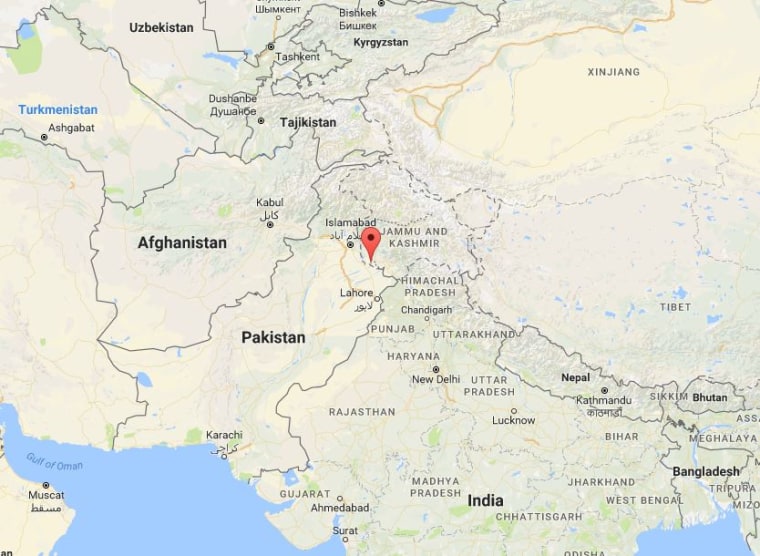 Image: Map showing location of Bhimber, Kashmir