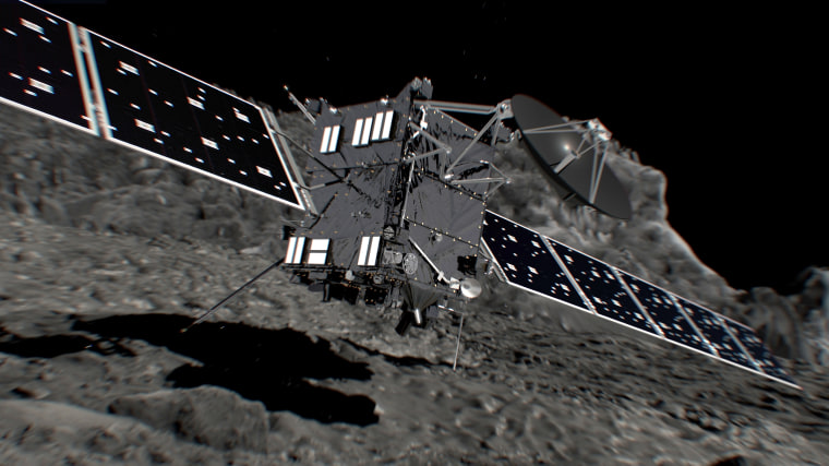 Artist's impression of Rosetta shortly before hitting Comet 67P/Churyumov-Gerasimenko on Sept. 30.