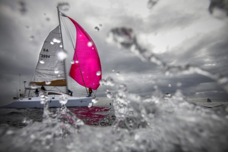 Image: SYachts sail at the start of the Mossel Bay race