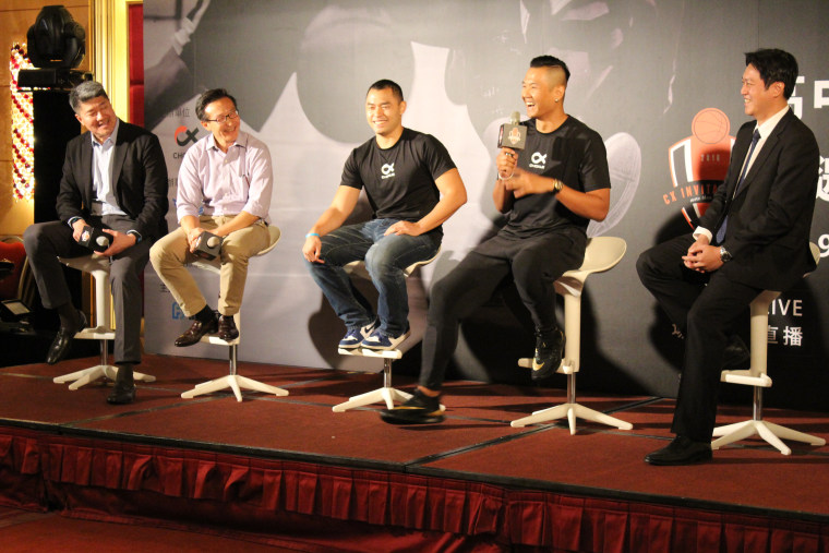 Choxue investors Richard Chang, Joe Tsai, Cheng Ho, Blackie Chen, and Jimmy Chang during an event in Taiwan.