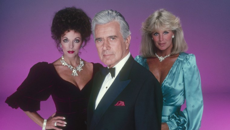 Joan Collins, John Forsythe and Linda Evans in "Dynasty."