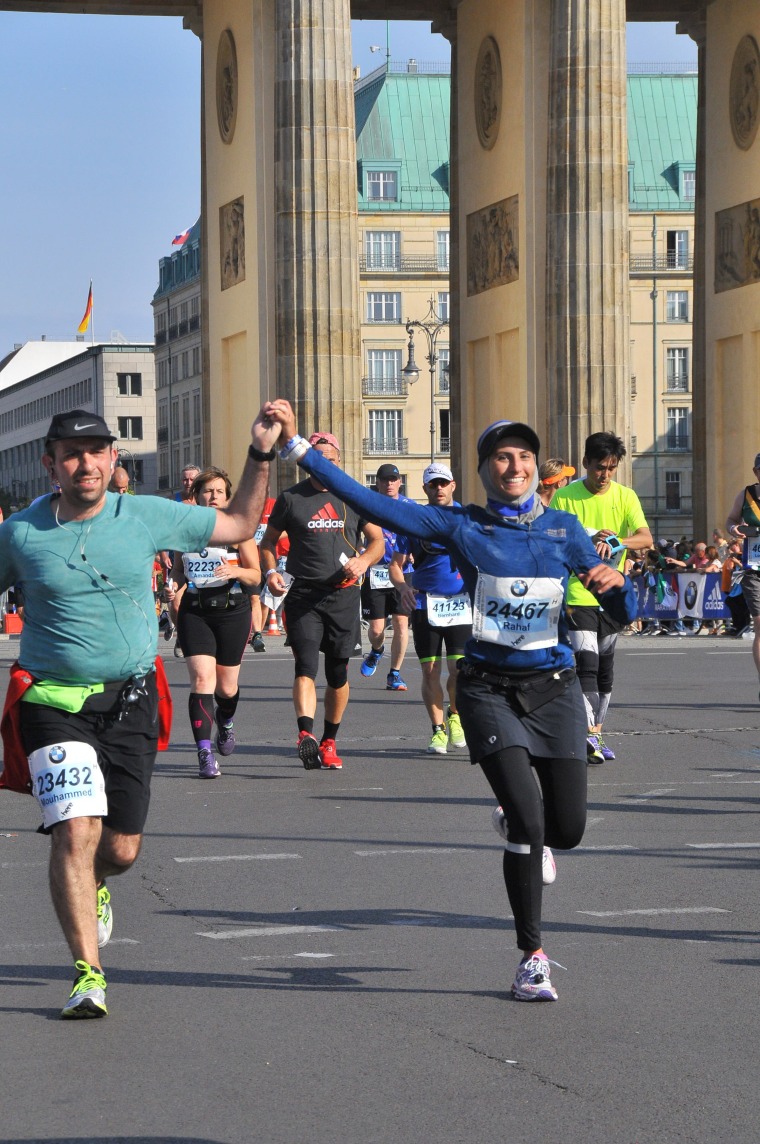 Rahaf Khatib ran the Berlin marathon on Sept. 25