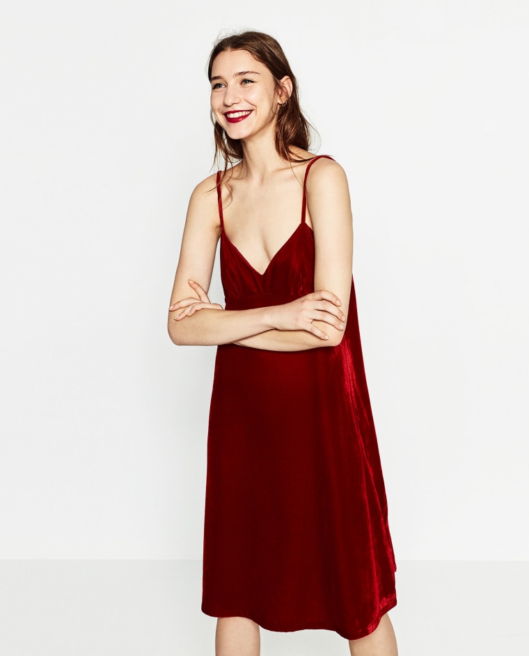 Zara velvet slip dress