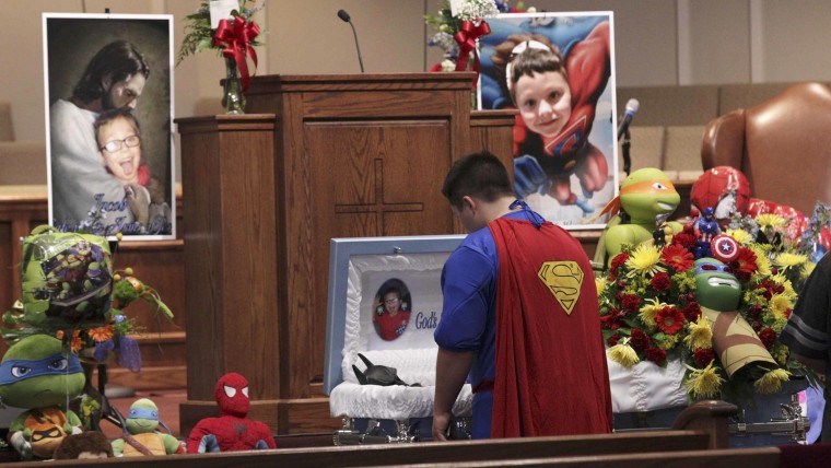 Superhero funeral for Jacob Hall