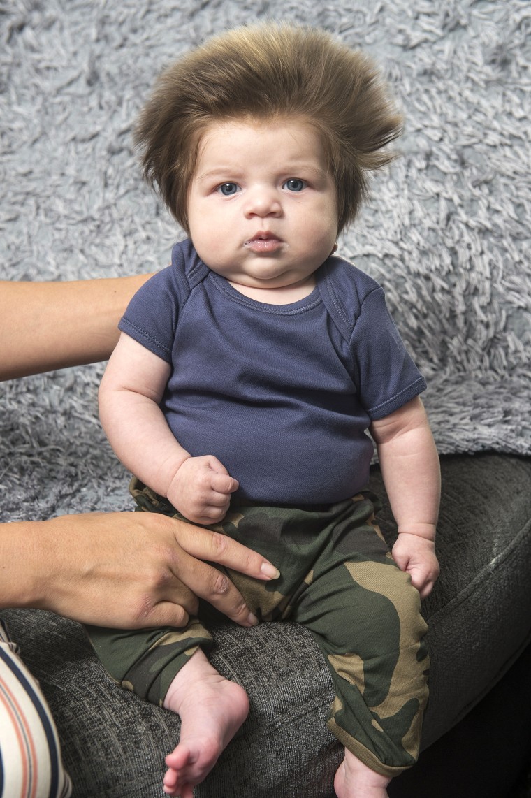 Meet the 9-week-old baby who's going viral for his full head of hair