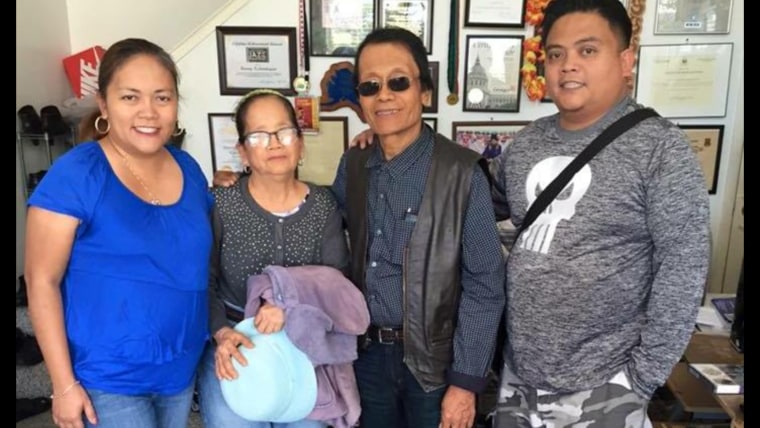 Kalanduyan with his family. From left: his daughter Yasmin Rosales, his wife Josefina, and his son Dennis.